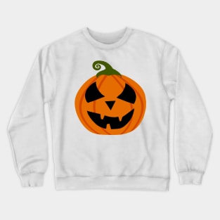 Halloween Bright orange black scary cute pumpkin face Crewneck Sweatshirt